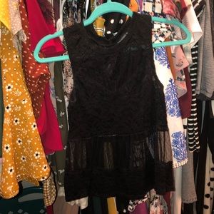 Black lace top sleeveless